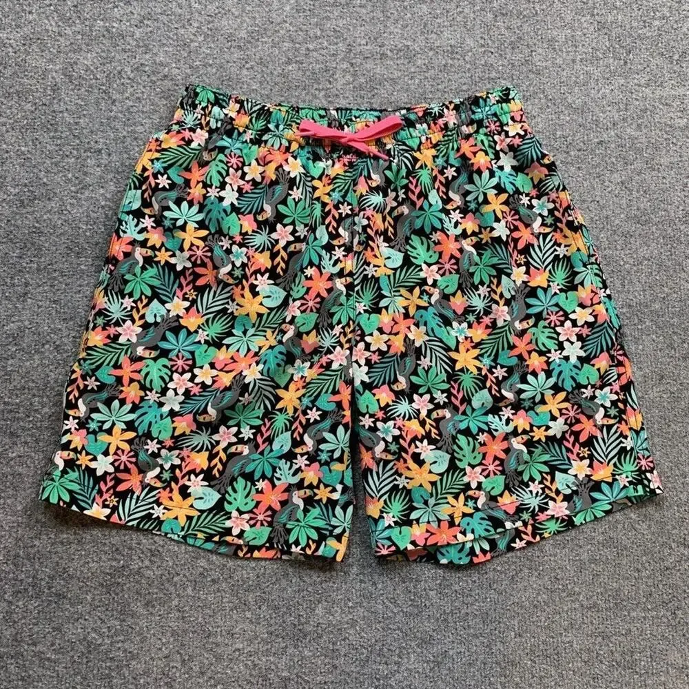 Chubbies Shorts Mens S Small Black Floral Bloomerangs Lined Beach‎ Swim Trunks